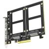 GLOTRENDS PU21 Dual U.2 to PCIe 4.0 X8 Adapter Without PCIe Bifurcation, Setup Soft U.2 SSD RAID via OS Tool, (PCIe Bifurcation Motherboard is Required) view 1