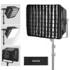 NEEWER Upgraded Softbox Diffuser for PL60C RGB LED Video Light Panel, 15.4"x12.6"/39x32cm Foldable with Grid/Bag/Blackout Hood, No Need to Remove Barndoors Quick Set Up for Portrait Soft Light, NS6S view 1