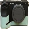A6700 Case, BMAOLLONGB Handmade PU Leather Half Camera Case Bag Cover Bottom Opening Version for Sony Alpha A6700 with Hand Strap (Blue) view 1