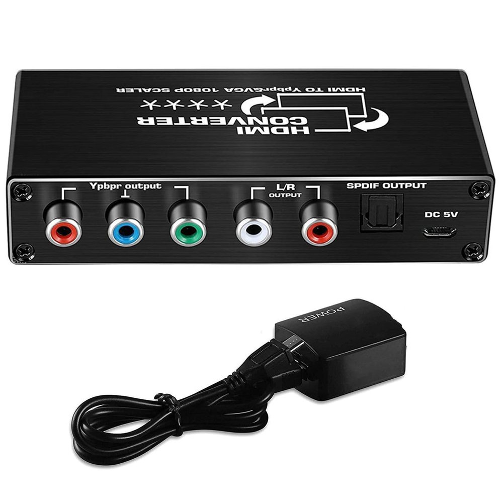 HD to Component Converter 1080P HD to RGB Converter Supports 1080P/1080i/720P/576P/480P for PC Laptop
