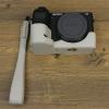 A6700 Case, BMAOLLONGB Handmade PU Leather Half Camera Case Bag Cover Bottom Opening Version for Sony Alpha A6700 with Hand Strap (White) view 2