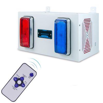 Y DIANS S Dual Horn 350watt Alarm Siren 0-130dB 12 Tone Adjust Siren Systerm with Red and Blue Strobe Light for Emergency Alarms Range Approximately of 300 Meters AC220V