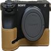 A6700 Case, BMAOLLONGB Handmade PU Leather Half Camera Case Bag Cover Bottom Opening Version for Sony Alpha A6700 with Hand Strap (Brown-B) view 1