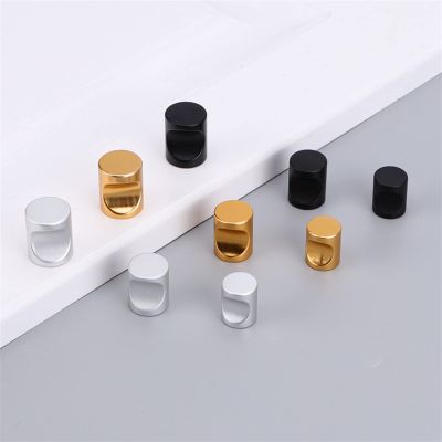 YEAHSO Modern Simple Round Thumb Handle Drawer Wardrobe Cabinet Door Knobs and Pulls Solid Space Aluminum Black/Silver Furniture Handle 1Pcs (Color : Black, Size : Dia.20mm)