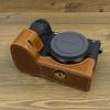 A6700 Case, BMAOLLONGB Handmade PU Leather Half Camera Case Bag Cover Bottom Opening Version for Sony Alpha A6700 with Hand Strap (Brown-A) view 2
