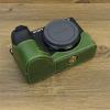 A6700 Case, BMAOLLONGB Handmade PU Leather Half Camera Case Bag Cover Bottom Opening Version for Sony Alpha A6700 with Hand Strap (Green-A) view 2