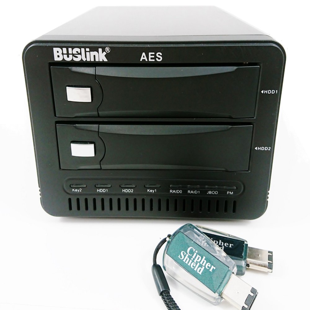 CSE2TB2SDG2M1 2TB SSD Single Key Mode 1 2-Bay RAID 0 256-bit AES USB-A 3.2 Gen 2/eSATA CipherShield FIPS 140-2 Level 2 HIPAA Hardware Encrypted External Drive