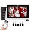 WiFi Video Doorbell Apartment Intercom 10 inch Touch Monitor System Wired 1080P Video Entry Doorphone Door Camera TUYA Smart Home Door Phone Kits RFID Card for Home Villa,32G view 1
