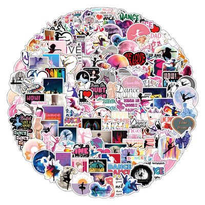 206Pcs Ballet Dance Stickers Pack,Vinyl Waterproof Sticker Decals for Water Bottle,Laptop,Phone,Skateboard,Scrapbooking,Bumper Decor for Fans for Party Supply
