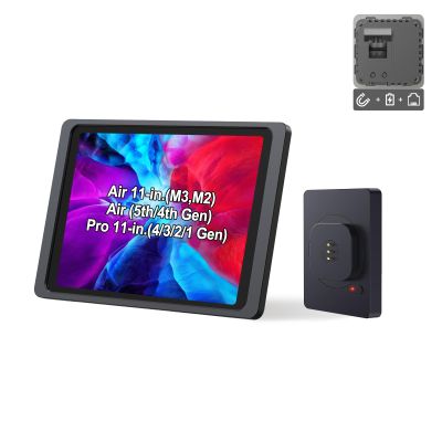 EMONITA Magnetic Wall Mount with Charging Case A9 for iPad Air 11-Inch (M2), iPad Pro 11-Inch, iPad Air 10.9-Inch. PoE and DC up to 18W Quick Charge, Strong Magnets, 360 Rotation