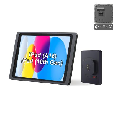 EMONITA Magnetic Wall Mount with Charging Case A8 for iPad (10th Generation) 10.9-Inch. PoE and DC up to 18W Quick Charge, Strong Magnets, 360 Rotation