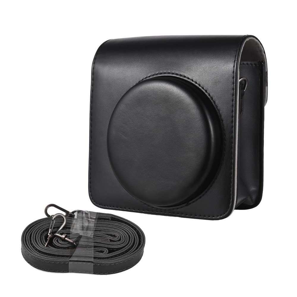 Andoer Instant Camera Storage Case PU Leather Magnetic Buckle with Shoulder Strap Compatible with Fujifilm Instax Square SQ40/SQ1, Black