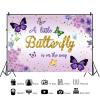 10x6.5ft Butterfly Baby Shower Backdrop Purple Flowers A Little Butterfly is On The Way Photography Background Girls Baby Shower Party Banner Decorations Supplies Photo Booth Props view 2