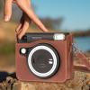 Andoer Instant Camera Storage Case PU Leather Magnetic Buckle with Shoulder Strap Compatible with Fujifilm Instax Square SQ40/SQ1, Brown view 4