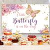 10x6.5ft Butterfly Baby Shower Backdrop for Girl A Little Butterfly is on The Way Pink Flower Photography Background Little Princess Baby Shower Party Decorations Supplies Photo Booth Props view 4