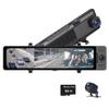 XRC TECH 3CHs 2K+1080P+1080P IPS Touch Screen Car Rearview Mirror Dash Cam Front and Rear and Inside 180Adjustable Interior Lens Video Recorder with WiFi View Car DVR with 64GB TF Card view 1