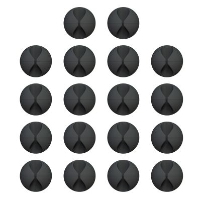 18 Pack Mini Cable Clips, Znben Cord Organizer Holder Adhesive Cord Management Charger Wire Holder Clips for Desk, Home, Office, Car, Cubicle, Nightstand Black