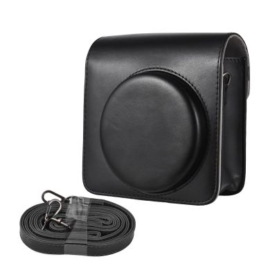 Andoer Instant Camera Storage Case Camera Bag PU Leather Magnetic Buckle with Shoulder Strap Compatible with Fujifilm Instax Square SQ40/ SQ1, Black