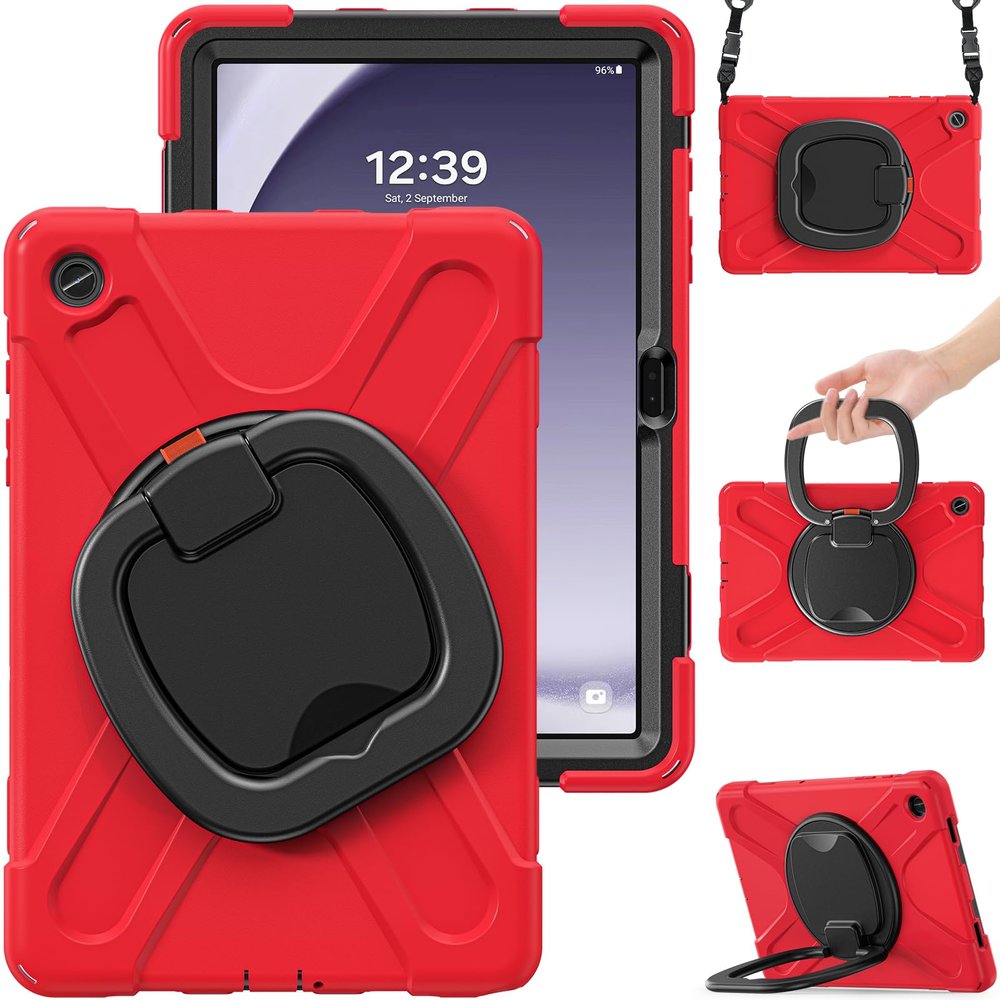 Case for Samsung Galaxy Tab A9 Plus 11" 2023 X210 X216 X218, [Rugged] [Heavy Duty] Samsung Galaxy Tab A9 Plus 11" 2023 X210 X216 X218 Cover with 360 Swivel Stand/Handle Grip/Shoulder Strap