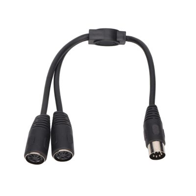 Gavigain DIN 7 Pin Splitter Y Adapter,DIN 7 Pin Male to 2 DIN 7 Pin Female Y Cable 0.98ft PVC Plug and Play DIN 7 Pin Splitter Y Adapter Sound Connection Cable