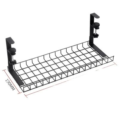 FORINC Management Tray Cesta De Alambre para Debajo De La Mesa, Estante De Almacenamiento para Escritorio, Bandeja De Gestin, Organizador De Cables Cable Tray (Color : Black 50cm)