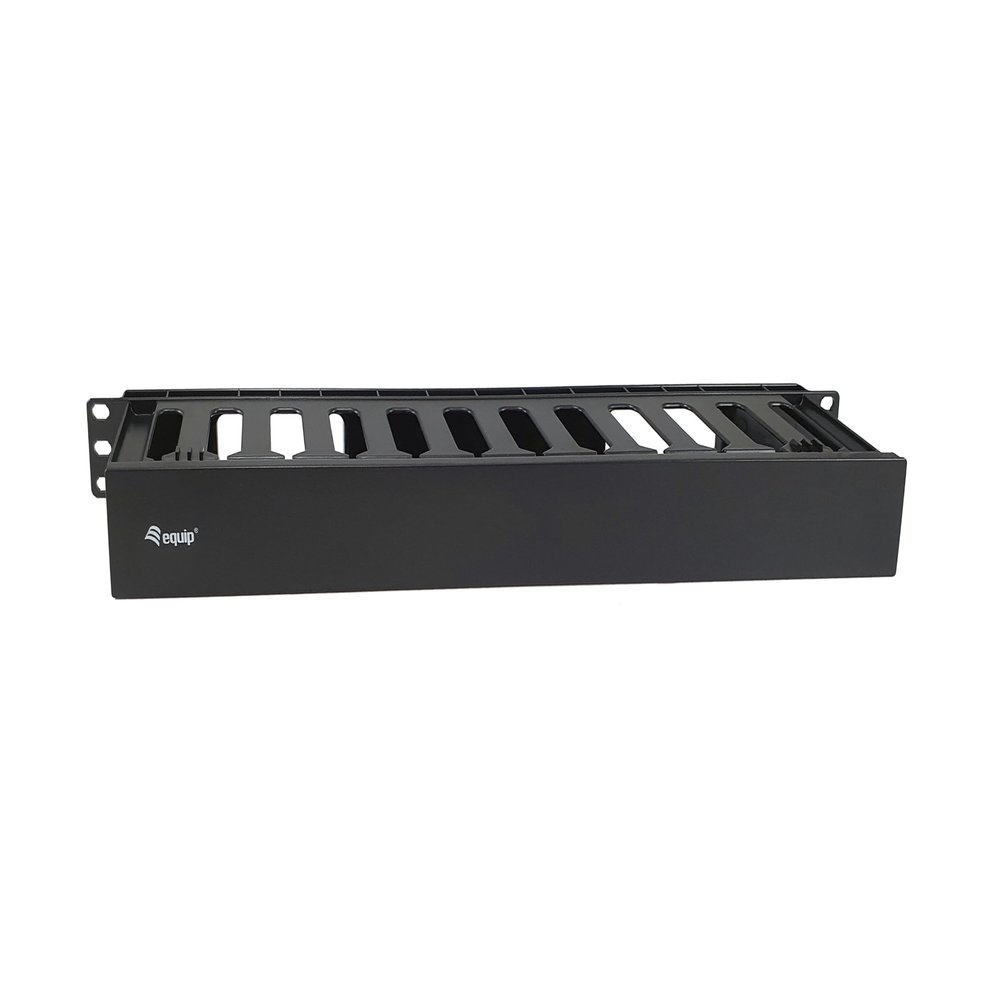 Equip 327318 19" Rack Mount Cable Management Panel - Black