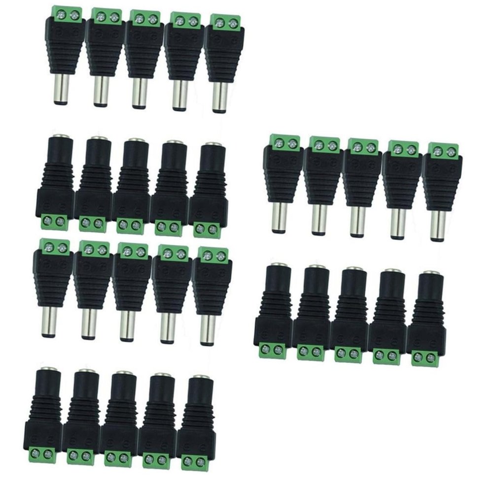 15pcs CCTV Security Camera Led Strip Power Supply Cable Dc Power Jack Connector Female to Male Adapter