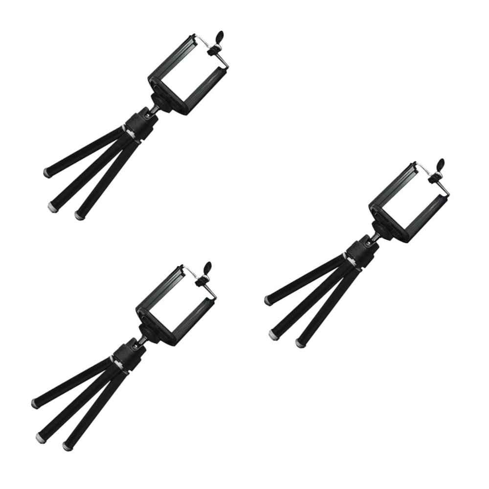 ifundom 3pcs Retractable Phone Tripod Section 2 Compact for 4-6 Inch Universal Camera Bracket Black
