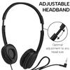 Maeline Bulk 10 Pack Kids Headphones for School with Microphones, Flexible Adjustable Headband, Comfy Faux Leather Cushions, On-Ear Stereo Headset 3.5mm Wired - Black view 2