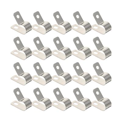 60pcs R-Type Cable Clamps Screw Mounting Cord Fastener Clips, Wire Conduit Clamp for Wire Organizer