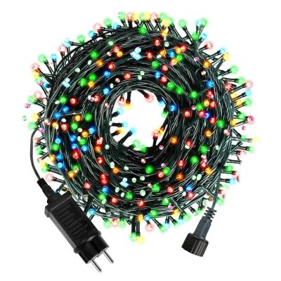 SHOKHI 50M 100M Christmas Lights Decorative LED String 110V 220V Outdoor Waterproof Fairy Lights for Wedding Holiday Garden Street Lawn (Color : Multicolor, Size : EU Plug_30M 300LEDS)
