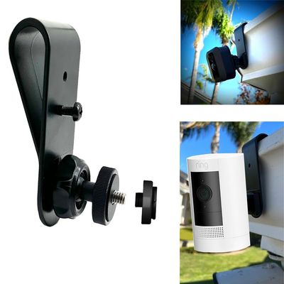Rigid Rain Gutter Mount for Security Camera - Easy Install No Drill No Rust Design, 1/4-20" Thread Joint Holder (1 Pack,Black)-Compatible with Ring Stick Up Blink Outdoor Indoor 4th XT3 XT2 Camera