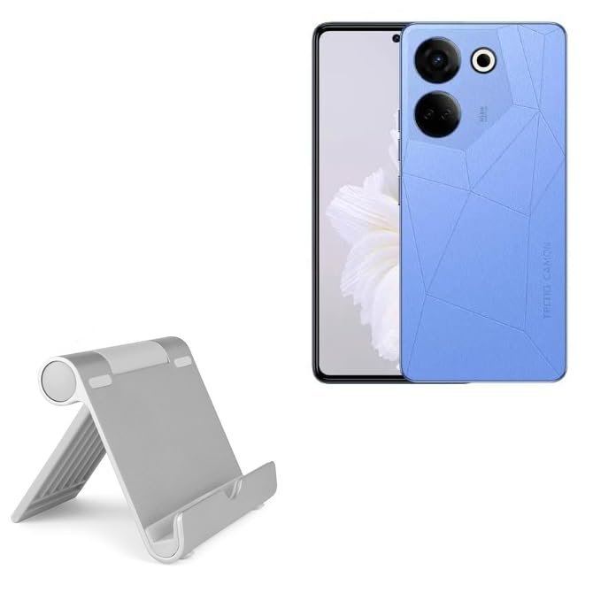BoxWave Stand and Mount Compatible with Tecno Camon 20 Pro 5G - VersaView Aluminum Stand, Portable, Multi Angle Viewing Sturdy