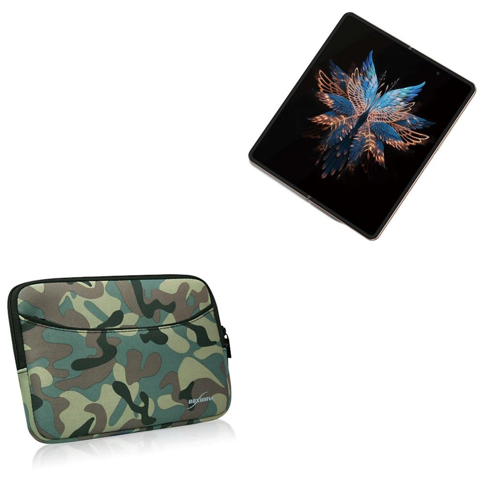 BoxWave Case Compatible with Tecno Phantom V Fold - Camouflage Suit with Pocket, Neoprene Camo Suit Zipper Pocket for Storage