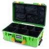 ColorCase Pelican Air 1535 Carry-on Case Lime Green - Medium Size Waterproof Case with TrekPak Divider System & Mesh Lid Organizer - Yellow Handles & Latches view 1