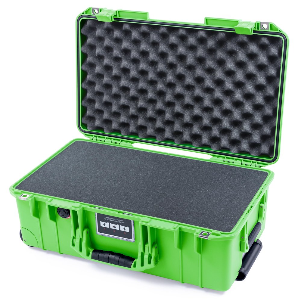 Pelican Air 1535 Carry-on Case by ColorCase - Lime Green - Medium Size Waterproof Case with Pick & Pluck Foam & Convoluted Lid Foam - Lime Green Handles & Latches
