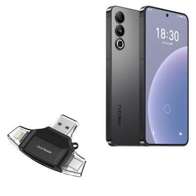 BoxWave Smart Gadget Compatible with Meizu 20 - AllReader SD Card Reader, microSD Card Reader SD Compact USB - Jet Black