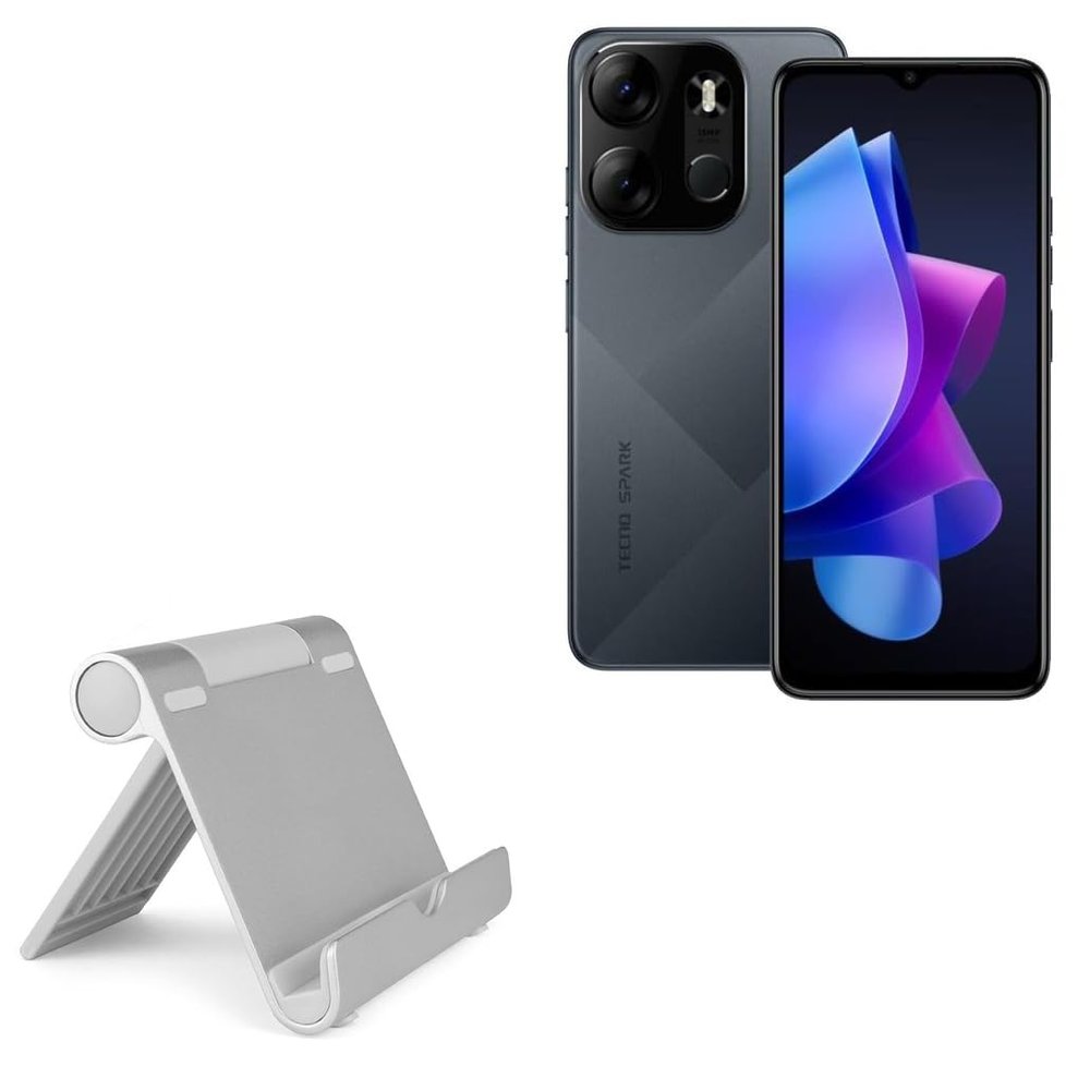 BoxWave Stand and Mount Compatible with Tecno Spark Go (2023) - VersaView Aluminum Stand, Portable, Multi Angle Viewing Sturdy