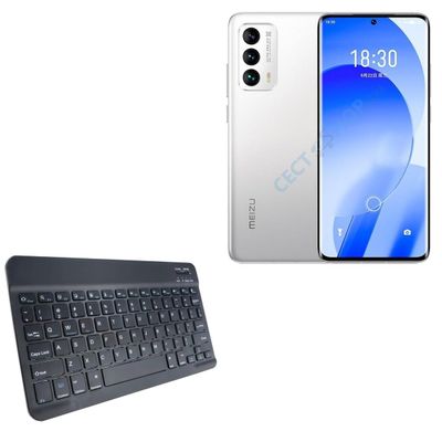 BoxWave Keyboard Compatible with Meizu 18s - SlimKeys Bluetooth Keyboard, Portable Thin with Chiclet-Style Keys - Jet Black