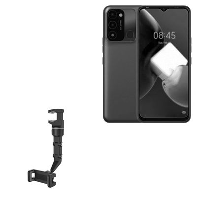 BoxWave Car Mount Compatible with Tecno Spark 8C - Rearview Mirror Car Mount, Rear View Mirror Adjustable GPS Car Mount - Jet Black