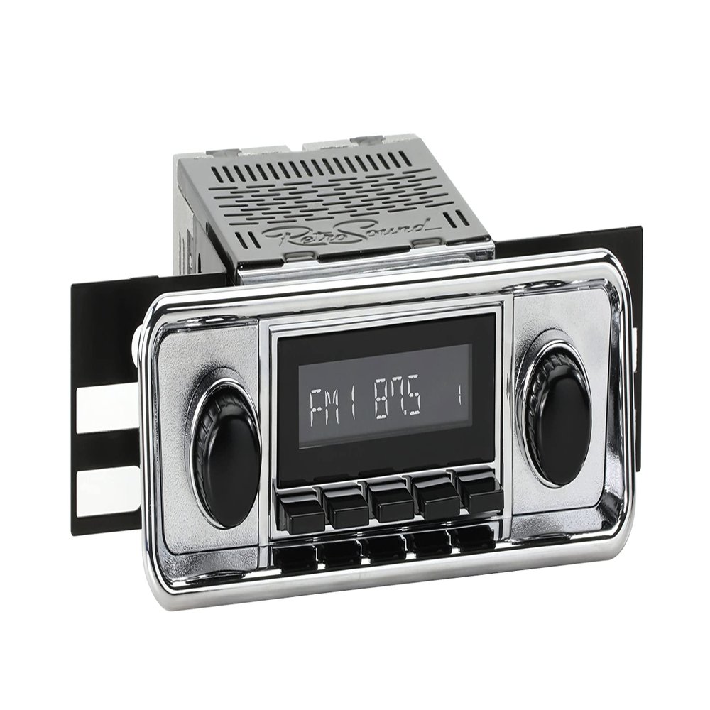 RetroRadio Compatible with 1958-67 Volkswagen Beetle with Hooded Plate Features Include Bluetooth, AUX, AM/FM LACB-M1-307-36P-76PVW1