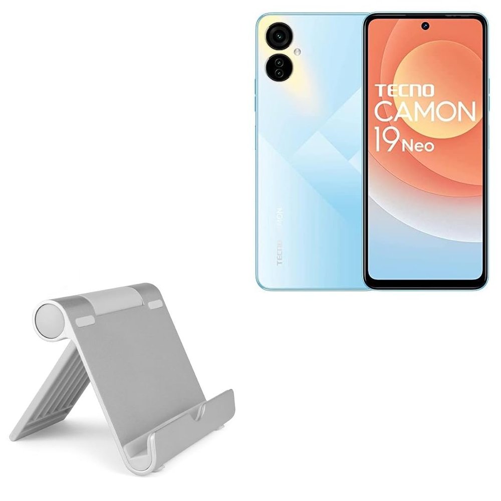 BoxWave Stand and Mount Compatible with Tecno Camon 19 Neo - VersaView Aluminum Stand, Portable, Multi Angle Viewing Sturdy