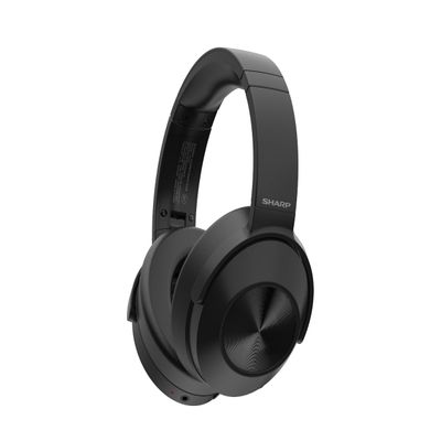 Sharp Noise Cancelling Bluetooth Headphones | Wireless Over Ear Headphones | Bluetooth Headset with Microphone | 20 Hours of Talk & Music Time | 33 FT Operating Range | HP-60(K), Black