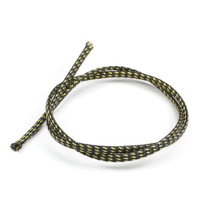 Jutagoss PET Expandable Braided Cable Sleeve, 1.64ft - 3/16 inch Black Gold Cable Management Sleeve, Wire Loom Tube Cord Protector for USB Cable, Power Cord, Audio Video and More, 1Pc