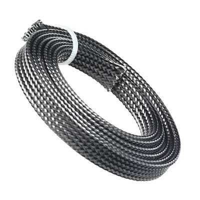Jutagoss PET Expandable Braided Cable Sleeve, 3.28ft - 5/16 inch Black Transparent Cable Management Sleeve, Wire Loom Tube Cord Protector for USB Cable, Power Cord, Audio Video and More, 1Pc