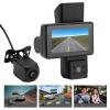 Dash Camera, High Definition Remote Monitoring 3 Lens Driving Recorder 1296P+720P+1080P 170 Wide Angle for Car view 3