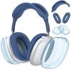 3 in 1 Silicone Case Cover Compatible with Apple Airpods Max Headphones(2024/2020), Clear Soft TPU Ear Cups Cover/Silicone Ear Pad Case Cover/Headband Cover Accessories (Clear Blue) view 1