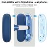 3 in 1 Silicone Case Cover Compatible with Apple Airpods Max Headphones(2024/2020), Clear Soft TPU Ear Cups Cover/Silicone Ear Pad Case Cover/Headband Cover Accessories (Clear Blue) view 3