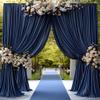10ftx8ft Navy Blue Wrinkle-Free Backdrop Drapes, Not See-Through Navy Blue Polyester Background Curtains Backdrop Decorations for Party view 3