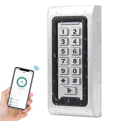 WiFi Mobile App Remote Control,Security Access Control Keypad,IP68 Waterproof,Metal RFID Keypad,Door Access Control,Standalone Keypad,2000 Users,Wiegand 26-bit,Support Proximity RFID Card